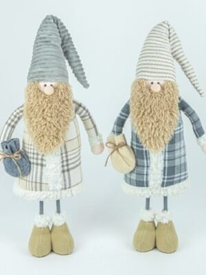 Hazel Plaid Santa Gnome Stander 2 Asst