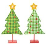 Plaid Christmas Tree Tabletop 2 Asst