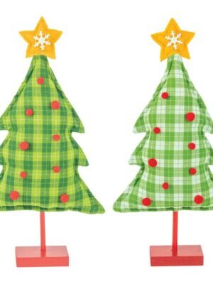 Plaid Christmas Tree Tabletop 2 Asst
