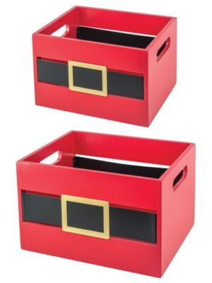 Gold Santa Buckle Storage Crate 2 Piece Set