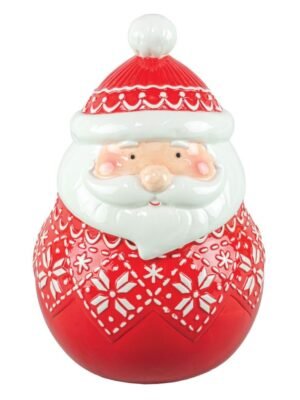 Festive Print Santa Cookie Jar