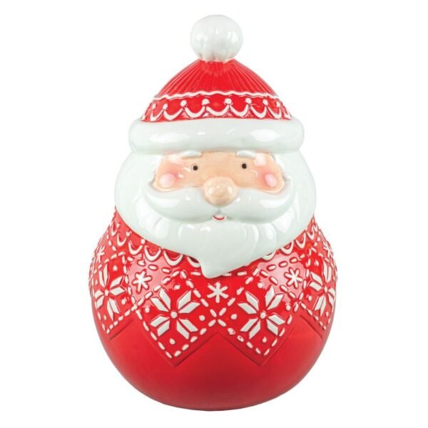 Festive Print Santa Cookie Jar