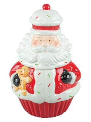 Cupcake Santa Cookie Jar