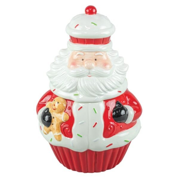 Cupcake Santa Cookie Jar