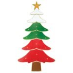 Red White Green Tall Tree with Lights