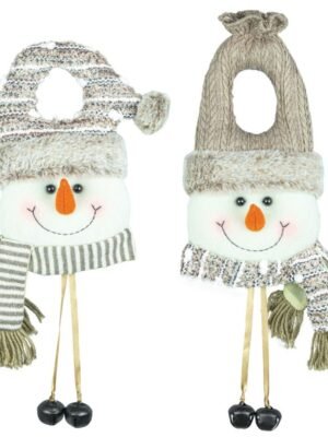 Cocoa Cream Snowman Doorknob Hanger 2 Asst