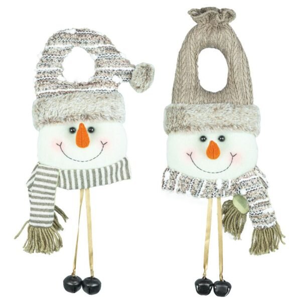 Cocoa Cream Snowman Doorknob Hanger 2 Asst