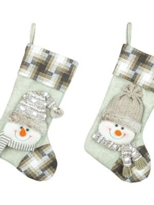Cocoa Cream Snowman Stocking 2 Asst