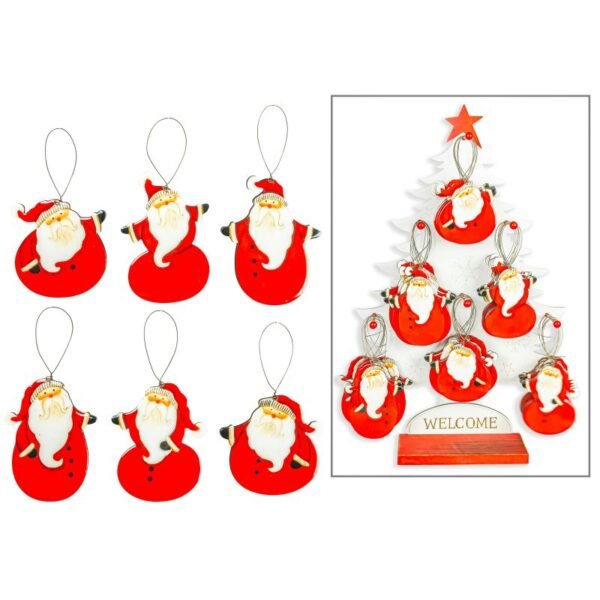 Classic Santa Ornament Display 6 Ast.