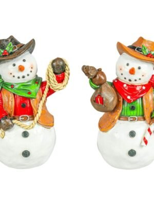 Cowboy Snowman 6" Stander 2 Ast.