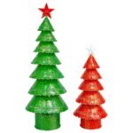 Ornate Tiered Christmas Tree Set of 2