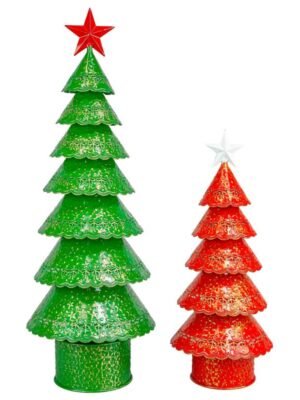 Ornate Tiered Christmas Tree Set of 2