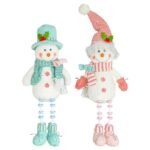 Cotton Candy Snowman Button Leg 2 Ast.