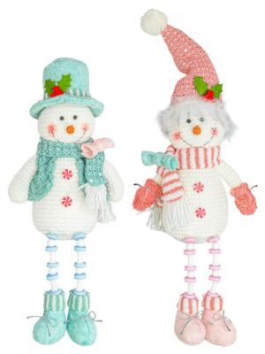 Cotton Candy Snowman Button Leg 2 Ast.