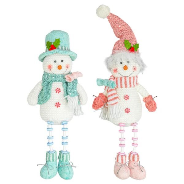 Cotton Candy Snowman Button Leg 2 Ast.