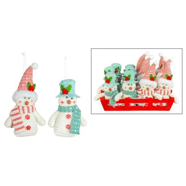 Cotton Candy Snowman Ornament Tray 2 Asst.