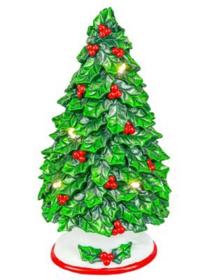 Holly Leaf Christmas Tree with Lights