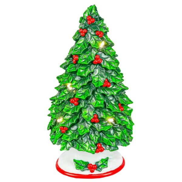 Holly Leaf Christmas Tree with Lights