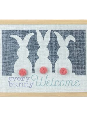 Cottontail Bunny Welcome Sign