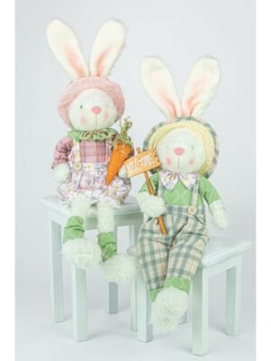 Country Charm Bunny Dangle Leg 2 Asst