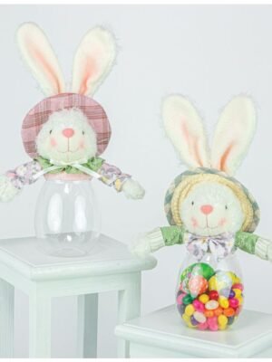 Country Charm Bunny Candy Jar 2 Asst
